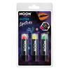 UV Neon Csillámos Rúzs - Piros, Sárga, Zöld - 3 db-os, 3,5 g