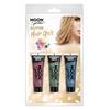 Vegyes Csillámos Hajzselé - Rózsaszín, Zöld, Kék - 3 db-os, 20 ml