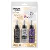 Vegyes Csillámos Textilfesték - Fekete, Ezüst, Lila - 3 db-os, 30 ml