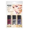 Vegyes Holografikus Körömlakk - Fukszia, Ezüst, Lila - 3 db-os, 14 ml
