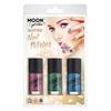 Vegyes Holografikus Körömlakk - Rózsaszín, Zöld, Kék - 3 db-os, 14 ml