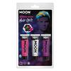 Vegyes UV Neon Hajzselé - Rózsaszín, Fehér, Lila - 3 db-os, 20 ml