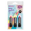 Vegyes UV Pasztell Neon Rúzs - Korall, Sárga, Lila - 3 db-os, 5 g