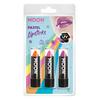 Vegyes UV Pasztell Neon Rúzs - Narancs, Rózsaszín, Lila - 3 db-os, 5 g
