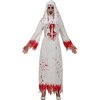 Véres Apáca Női Jelmez Halloweenre, M (38-40), Fehér, Piros