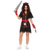 Véres Fekete Nővér Női Jelmez Halloweenre, M (38-40), Fekete, Piros
