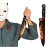 Véres Kés Halloweenre, Ijesztő Arc Mintával, 35 cm