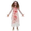 Véres Menyasszony Jelmez Lányoknak Halloweenre, 3 - 4 Év, Fehér, Piros