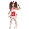 Véres Nővér Jelmez Lányoknak Halloweenre, 5 - 6 Év, Fehér, Piros