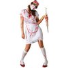 Véres Zombi Nővér Női Jelmez Halloweenre, L (42-44), Fehér, Piros