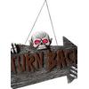 Világító Turn Back ? Fordulj Vissza! Feliratú Koponyás Tábla Halloweenre ? 74 cm x 44 cm