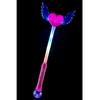 Rózsaszín Világító Szív Tündérpálca Szárnyakkal - 38 cm