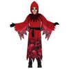 Vörös Kaszás Fiú Jelmez Halloweenre, 7 - 9 Év, Piros, Fekete