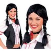 Wednesday Addams Fekete Fonott Női Paróka Halloweenre