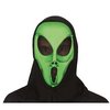 Zöld Fényes Alien Maszk Kapucnival Felnőtteknek Halloweenre