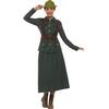 Zöld II. Világháborús Hadi Tisztviselő Jelmez Nőknek Kabáttal és Szoknyával - S