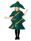 Zöld Karácsonyfa Jelmez Gyerekeknek Ruhával és Sapkával - S