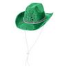 Zöld Kövekkel Díszített Cowboy Kalap