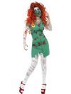 Zöld Zombi Műtősnő Jelmez Nőknek Ruhával és Műtősmaszkkal - S