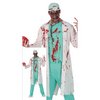 Zombi Orvos Férfi Jelmez Halloweenra, L (52-54), Kék, Fehér