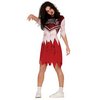 Zombi Rögbi Játékos Női Jelmez Szett Halloweenre, L (42-44), Piros, Fehér