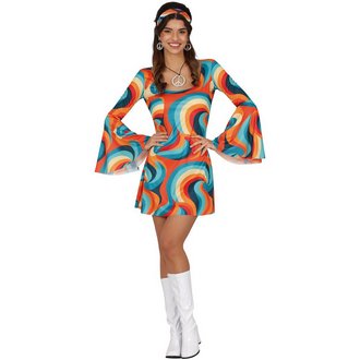 Színes 70-es Évek Hippie Női Jelmez Szett