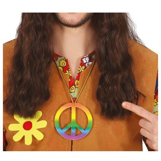 Színes Béke Jel Medál Nyaklánc Hippie Partira, 8 cm