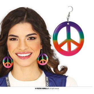 Színes Hippie Béke Jel Fülbevaló Nőknek