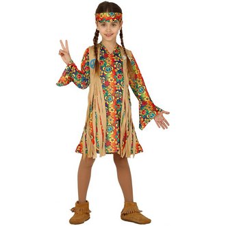 Színes Hippie Lány Jelmez Szett Farsangra