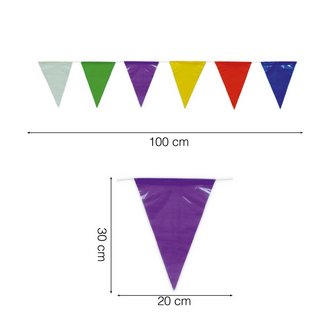 Színes PVC Zászlófüzér, 50 m, 20x30 cm