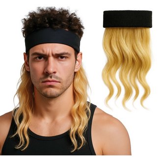 Szőke Mullet Paróka Fekete Hajpánttal Felnőtteknek