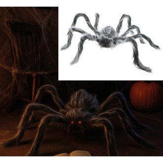 Szürke Plüss Pók Halloweenre, 70 cm