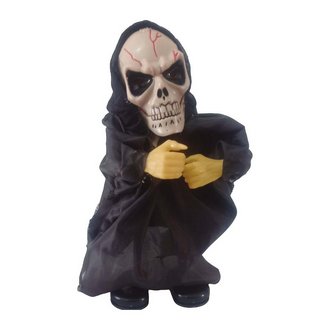 Táncoló Csontváz Dekoráció Fénnyel és Hanggal Halloweenre, 29 cm