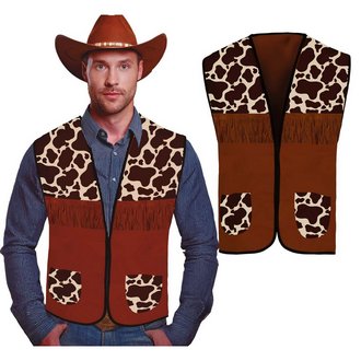 Tehénmintás Cowboy Mellény Felnőtteknek
