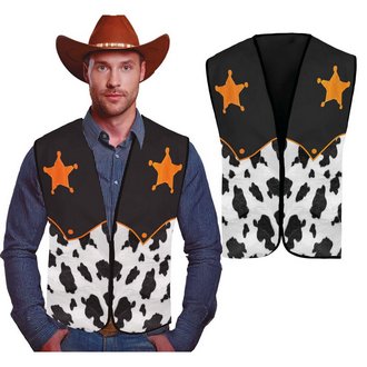Tehénmintás Cowboy Seriff Mellény Felnőtteknek