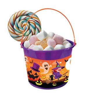 Többszínű Fekete-Narancs Halloween Vödör Édességgyűjtésre