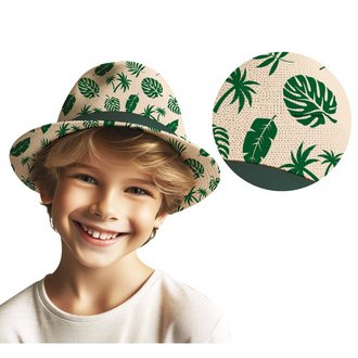 Unisex Hawaii Kalap Zöld Trópusi Mintával