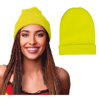 Unisex Neon Sárga Beanie Sapka 90-es Évek Diszkó Partira