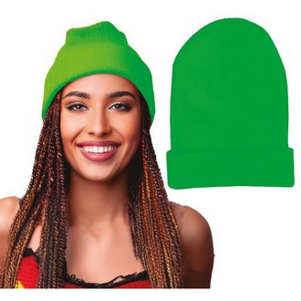 Unisex Neon Zöld Beanie Sapka 90-es Évek Diszkó Partira