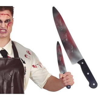 Véres Mészáros Kés Kiegészítő Halloweenre, 39 cm