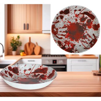 Vérfoltos Műanyag Tál Halloweenre, 32 cm