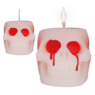 Vérző Koponya Gyertya Halloweenre, 6 cm