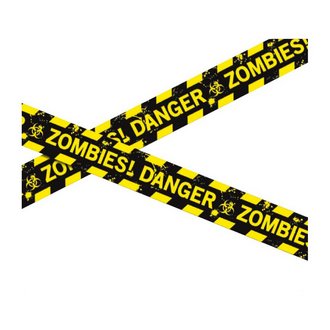 Veszély! Zombik! Figyelmeztető Szalag Halloweenre, 6 m, 7.6 cm