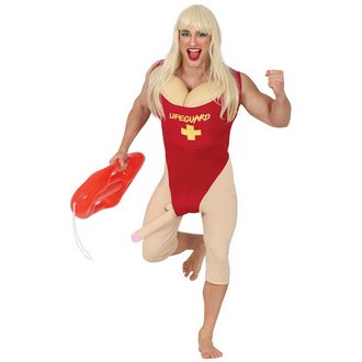 Vicces Férfi Baywatch Jelmez Meglepetéssel Legénybúcsúra