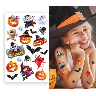 Vidám Halloween Ideiglenes Tetoválás Lap Gyerekeknek