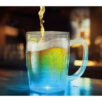 Világító Söröskorsó Legénybúcsúra, 500 ml, 19,5 cm
