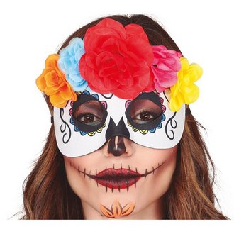Virágos Catrina Női Maszk Mexikói Halottak Napjára