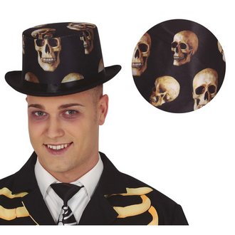 Voodoo Koponyás Cilinder Halloweenre Felnőtteknek