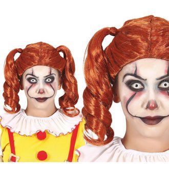 Vörösesbarna Copfos Bohóc Paróka Halloweenre