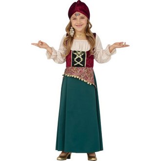 Zöld-Bordó Jósnő Lány Jelmez Halloweenre
